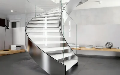 Escalera de caracol de doble placa de acero Italiana