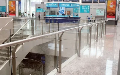 Barandilla de vidrio de ingeniería de acción real de Singapur