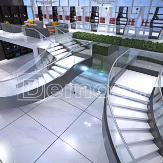 curved glass staircase