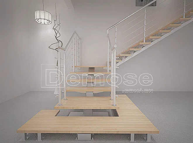 steel wood stair steel-wood staircase
