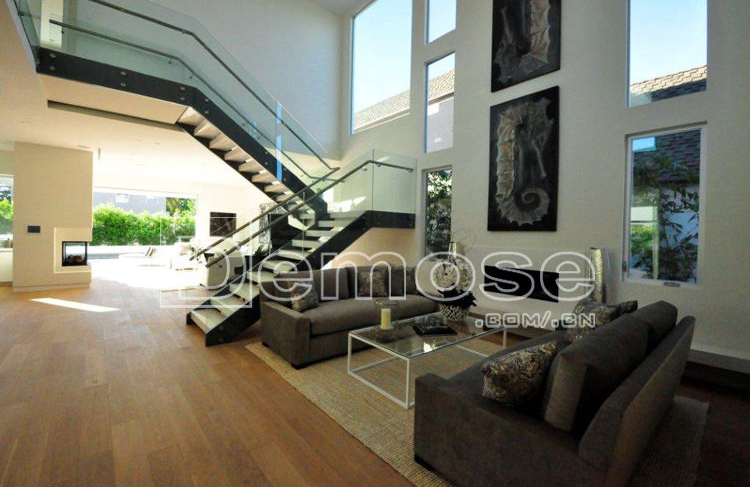 stainless steel glass railings indoor steel structure staircase