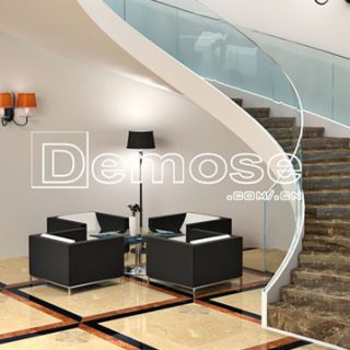 stair glass handrail