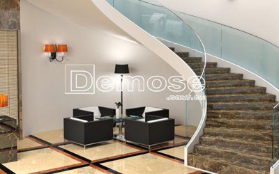 stair glass handrail