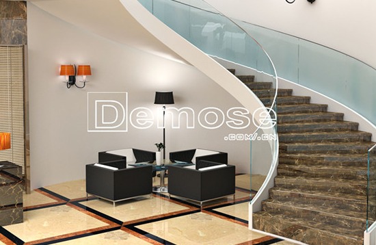 Staircase glass handrails stair glass handrail
