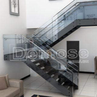 stainless steel glass staircase railings
