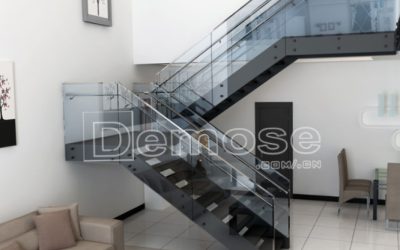 stainless steel glass staircase railings