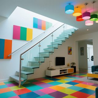 Straight Stairs in the Middle of the Living Room