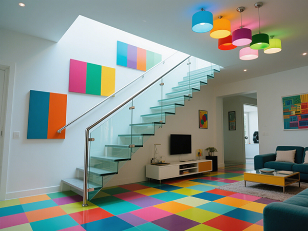 Straight Stairs in the Middle of the Living Room