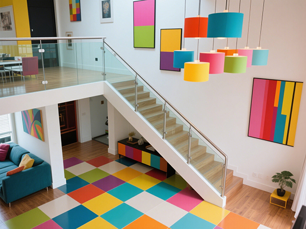 Straight Stairs in the Middle of the Living Room