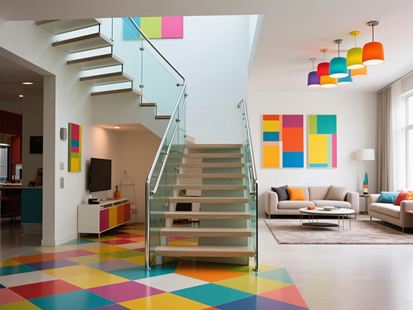 Straight Stairs in the Middle of the Living Room
