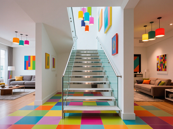 Straight Stairs in the Middle of the Living Room