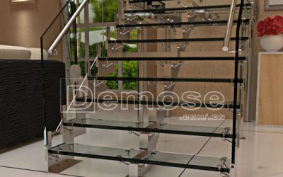 stainless steel glass staircase