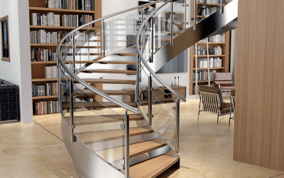 Bahrain Pascale double steel plate curved staircase