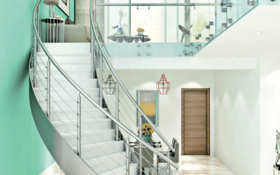 UK Byron double steel plate curved staircase