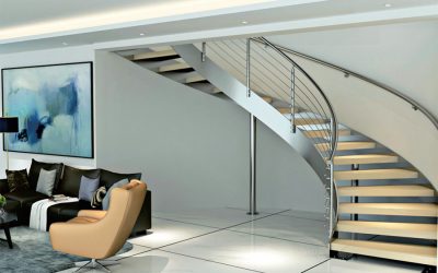 Ghana Moore Double Steel Plate Curved Staircase