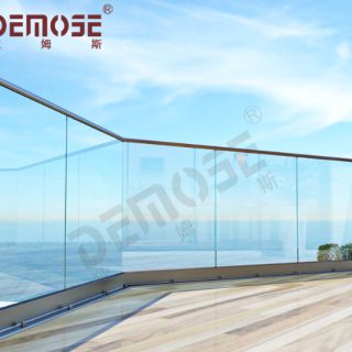 Glass railings and aluminum alloy floor troughs